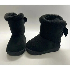 Ositos Black Lined Boots with Bow Size 3